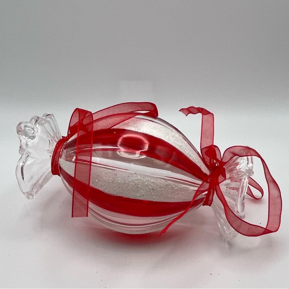 2 Robert Stanley peppermint candy blown glass ornaments